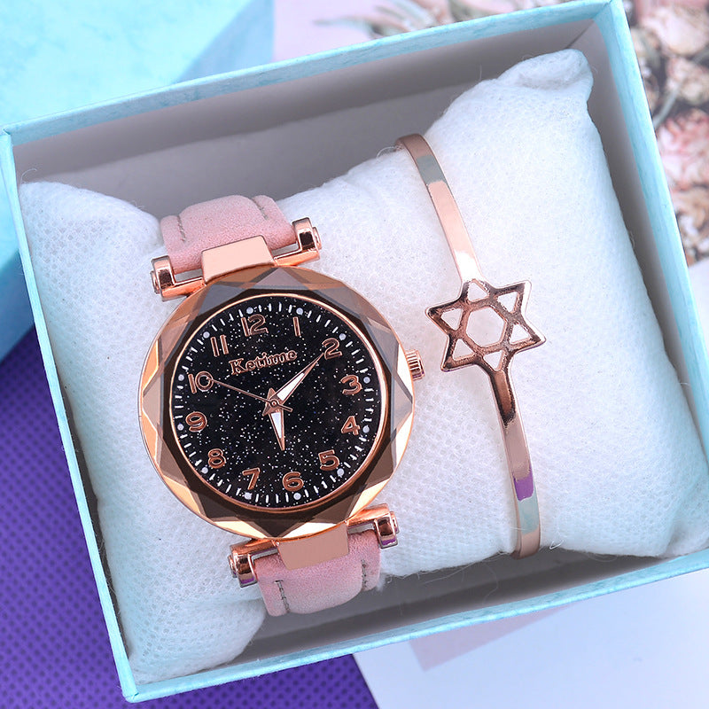 Fashion Starry Sky Women Watches Top Sale Leather Ladies Bracelet